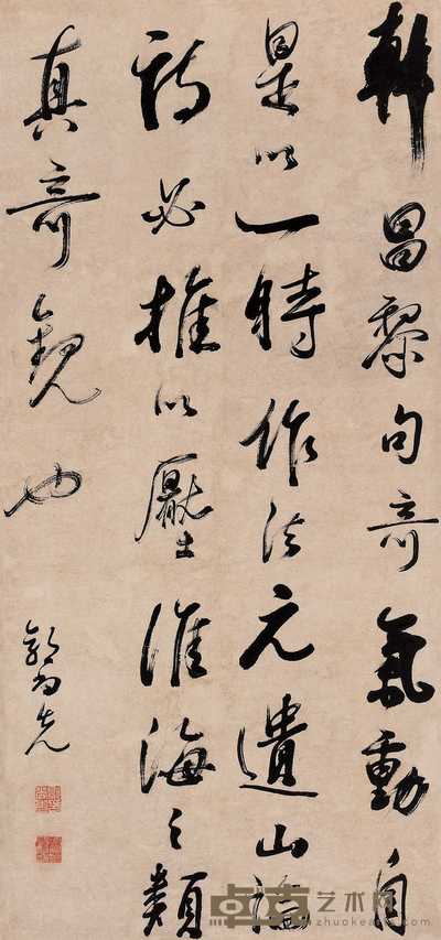 郭尚先 行草轴 挂轴 109.5×51cm